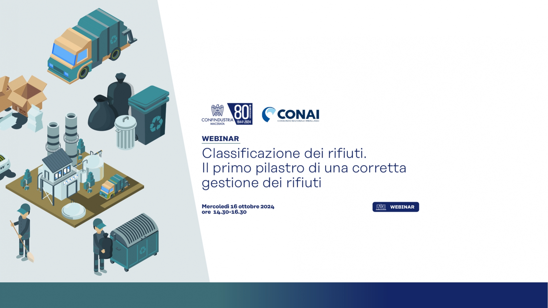 WEBINAR: classificazione dei rifiuti. Il primo pilastro di una corretta gestone dei rifiuti - 16 ottobre 2024, ore 14.30-16.30