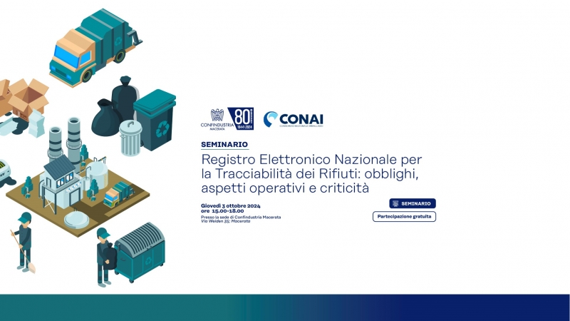 SEMINARIO: RENTRI, Registro Elettronico Nazionale per la Tracciabilit&agrave; dei Rifiuti: obblighi, aspetti operativi e criticit&agrave; - 3 ottobre 2024 ore 15.00