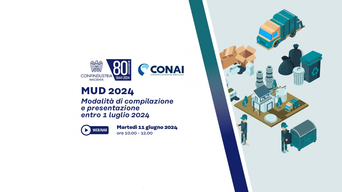 Webinar MUD 2024: modalità di compilazione e presentazione entro 1 luglio 2024 - 11.06.2024 ore 10:00 -12:00