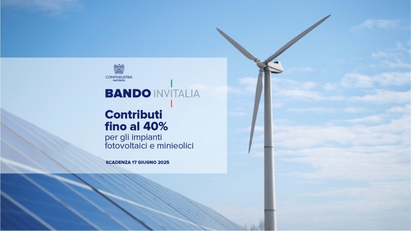 Bando INVITALIA - Contributi fino al 40% per impianti fotovoltaici e minieolici