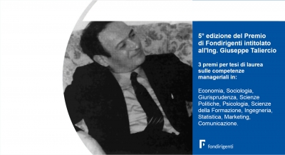 Fondirigenti rinnova il suo impegno con il Premio Giuseppe Taliercio