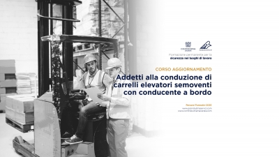 CORSO: AGGIORNAMENTO - Addetto alla conduzione di carrelli elevatori semoventi con conducente a bordo – 23 Maggio 2025