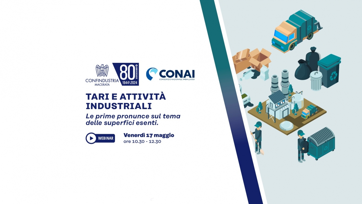 WEBINAR: TARI  e attività industriali - 17 maggio  2024 ore 10.30-12.30