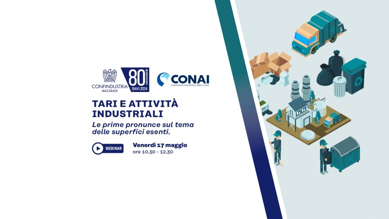WEBINAR: TARI  e attività industriali - 17 maggio  2024 ore 10.30-12.30