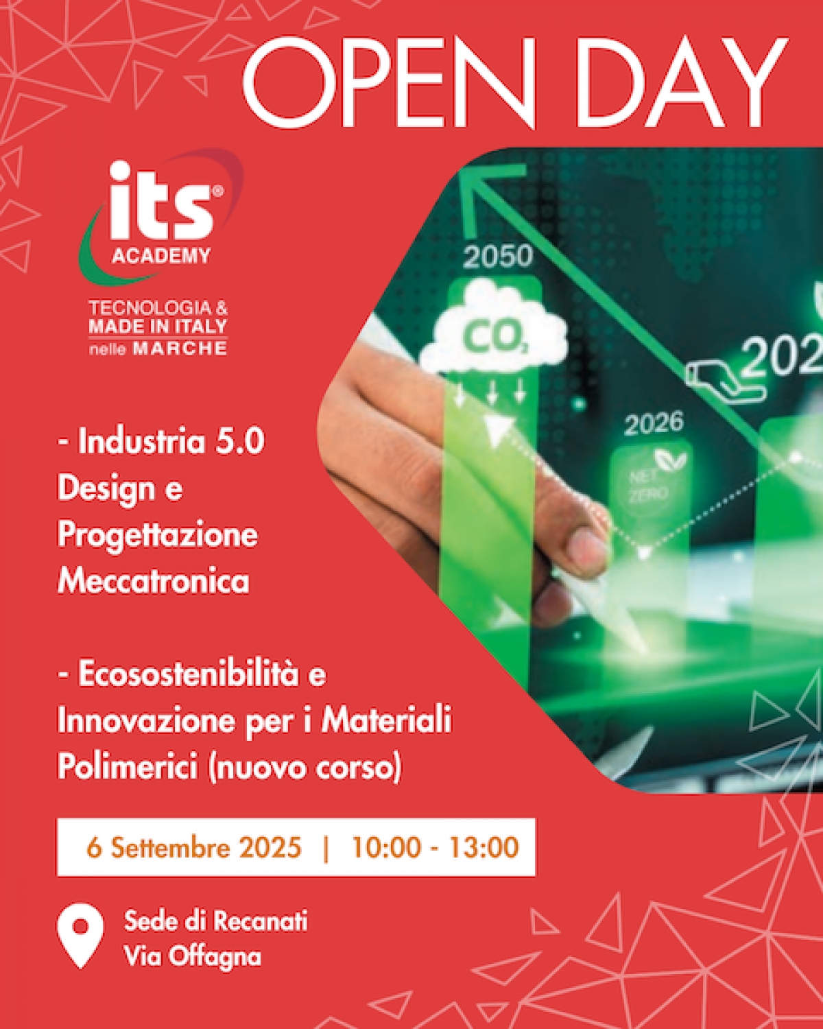 OPEN DAY ITS ACADEMY - TECNOLOGIA &amp; MADE IN ITALY NELLE MARCHE | SEDE DI RECANATI | 06.09.2025 ore 10:00-13:00