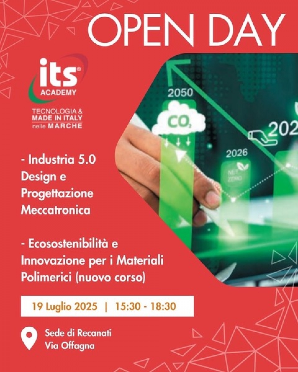 OPEN DAY ITS ACADEMY - TECNOLOGIA &amp; MADE IN ITALY NELLE MARCHE | SEDE DI RECANATI | 19.07.2025 ore 15:30-18:30